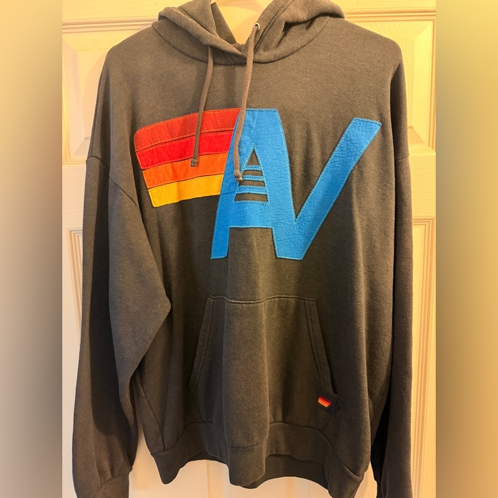 Aviator Nation Stitched Pullover Hoodie Charcoal